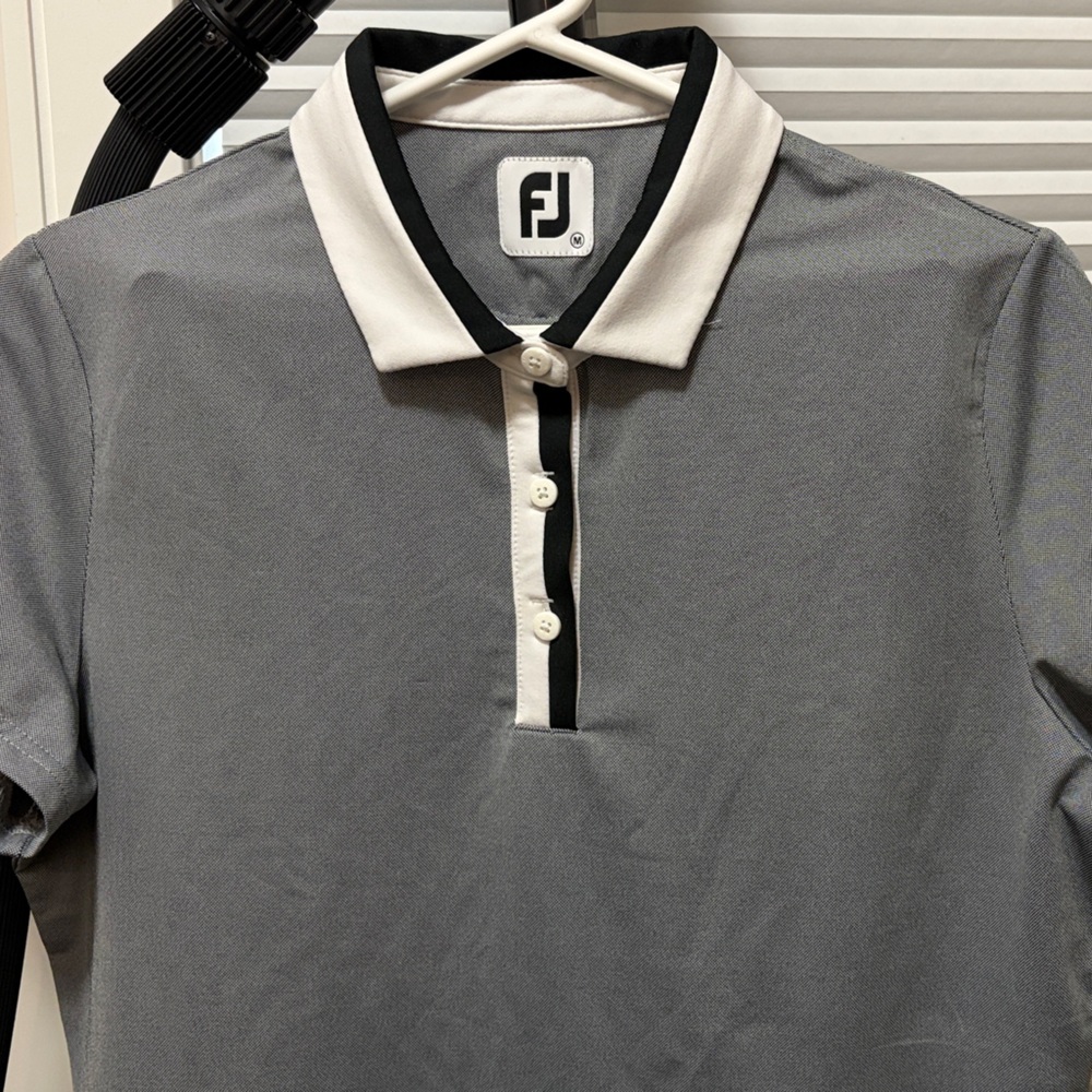 FootJoy Gray Polo with White and Black Trim